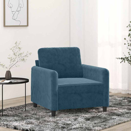 Vidaxl fauteuil 60 cm fluweel blauw