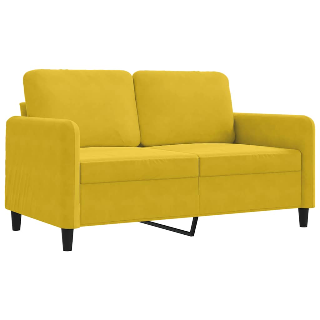 Vidaxl tweezitsbank 120 cm fluweel geel