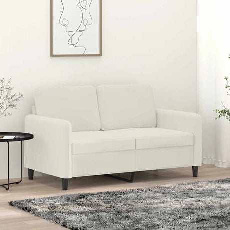 Vidaxl tweezitsbank 120 cm fluweel crèmekleurig