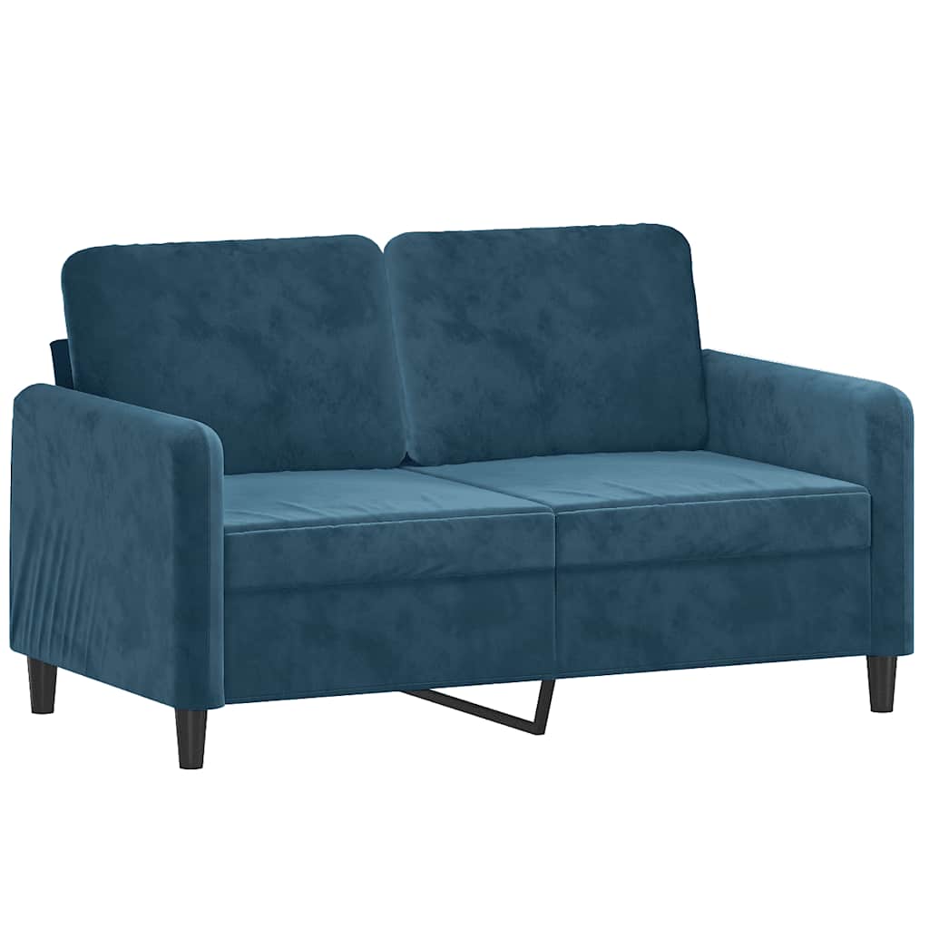 Vidaxl tweezitsbank 120 cm fluweel blauw