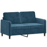 Vidaxl tweezitsbank 120 cm fluweel blauw