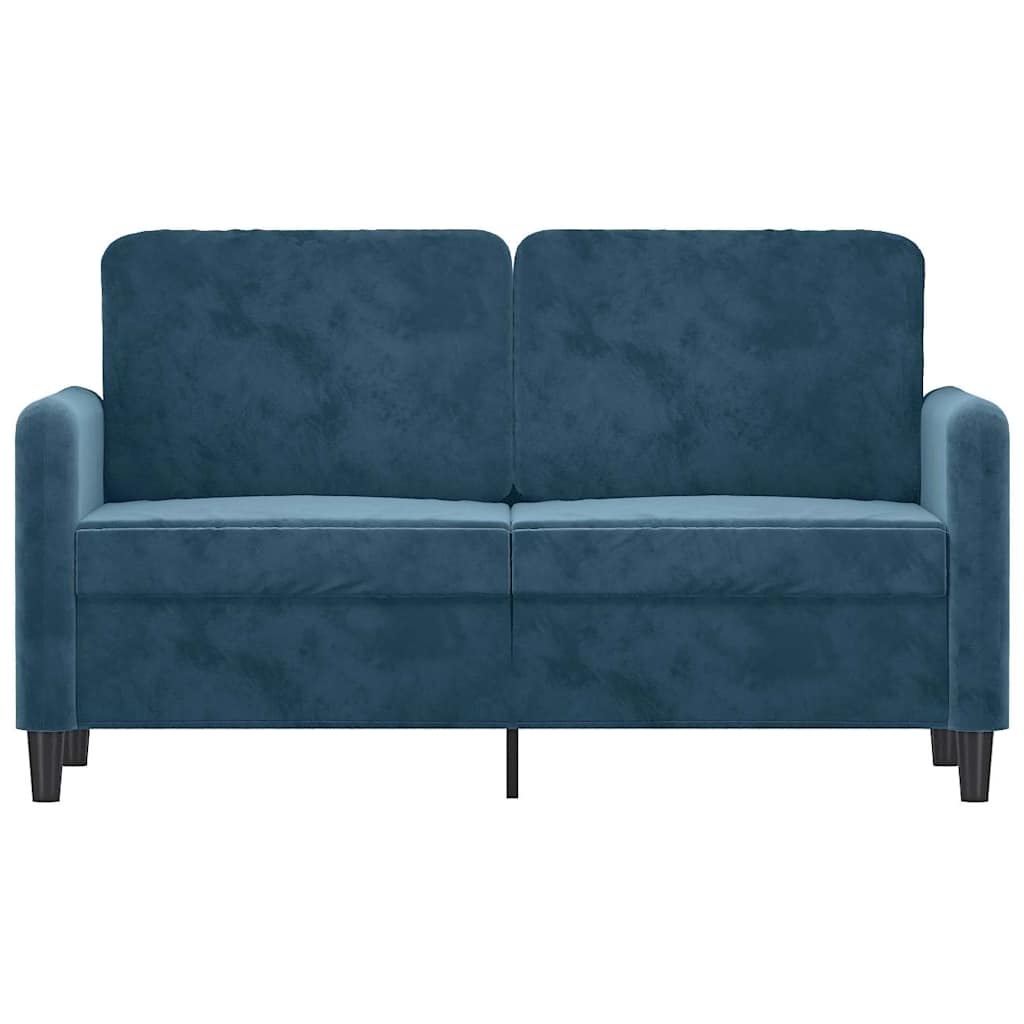 Vidaxl tweezitsbank 120 cm fluweel blauw