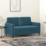 Vidaxl tweezitsbank 120 cm fluweel blauw
