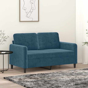 Vidaxl tweezitsbank 120 cm fluweel blauw