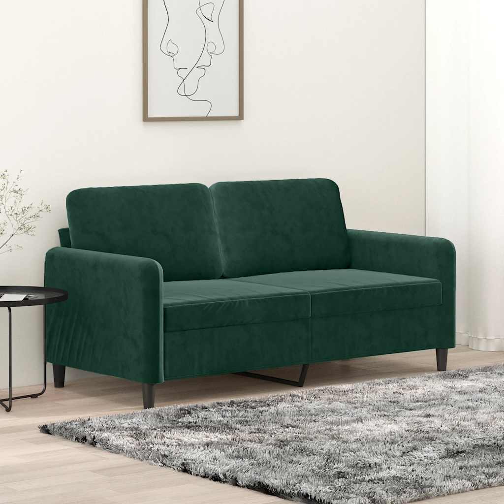 Vidaxl tweezitsbank 140 cm fluweel donkergroen