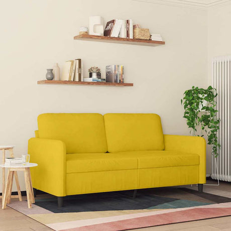 Vidaxl tweezitsbank 140 cm fluweel geel