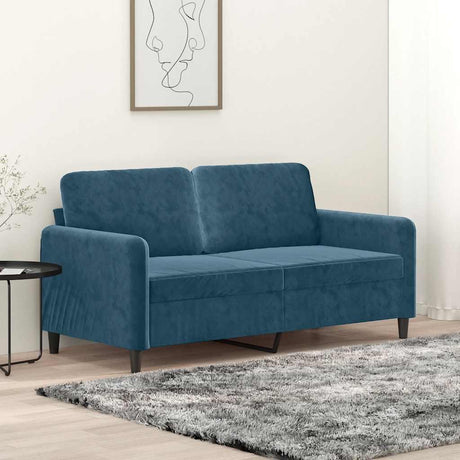 Vidaxl tweezitsbank 140 cm fluweel blauw