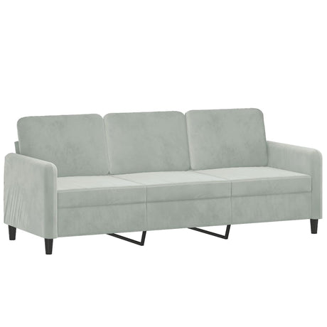 Vidaxl driezitsbank 180 cm fluweel lichtgrijs