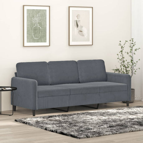 Vidaxl driezitsbank 180 cm fluweel donkergrijs