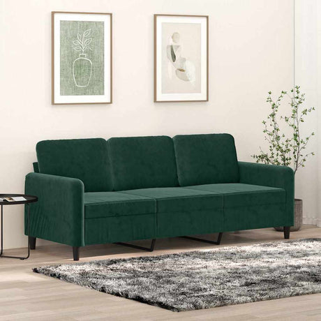 Vidaxl driezitsbank 180 cm fluweel donkergroen