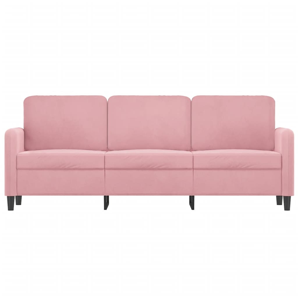 Vidaxl driezitsbank 180 cm fluweel roze