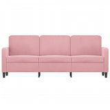 Vidaxl driezitsbank 180 cm fluweel roze