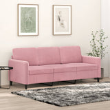 Vidaxl driezitsbank 180 cm fluweel roze