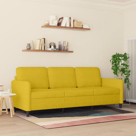 Vidaxl driezitsbank 180 cm fluweel geel