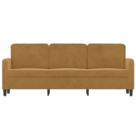 Vidaxl driezitsbank 180 cm fluweel bruin