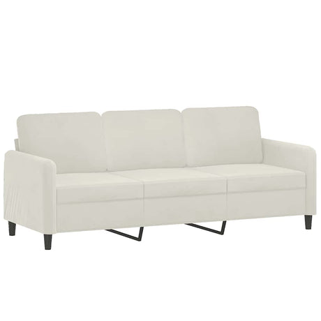 Vidaxl driezitsbank 180 cm fluweel crèmekleurig