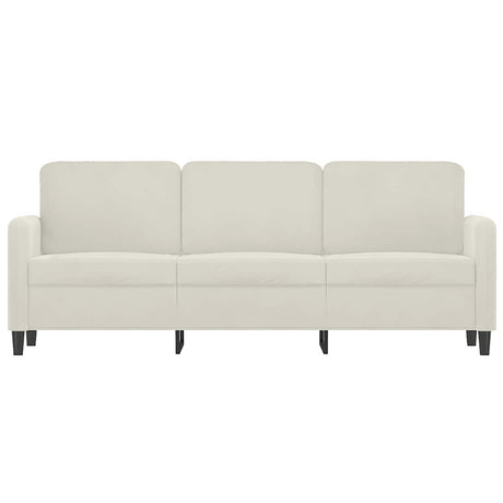 Vidaxl driezitsbank 180 cm fluweel crèmekleurig
