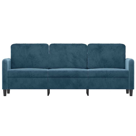 Vidaxl driezitsbank 180 cm fluweel blauw