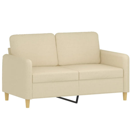 Vidaxl tweezitsbank 120 cm stof crèmekleurig