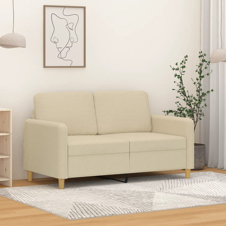 Vidaxl tweezitsbank 120 cm stof crèmekleurig