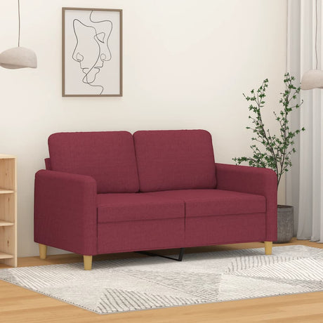 Vidaxl tweezitsbank 120 cm stof wijnrood