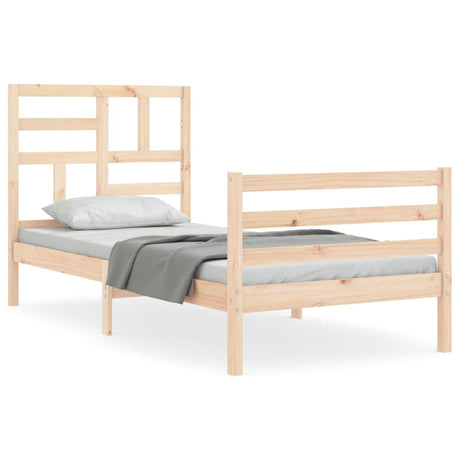 Vidaxl bedframe met hoofdbord massief hout 100x200 cm