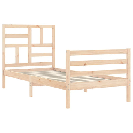 Vidaxl bedframe met hoofdbord massief hout 100x200 cm