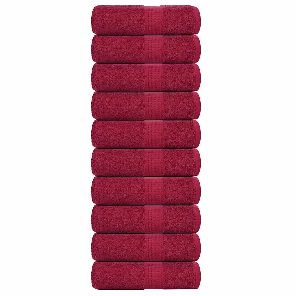 Vidaxx Waschlappen 10 Stück Frogn Bordeaux 30x30 cm 100 % Baumwolle