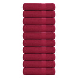 Vidaxx Handtücher 10 Stück 50x100 cm 360 g m² 100 % Baumwolle bordeauxrot