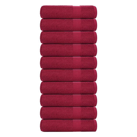 Vidaxx Handtücher 10 Stück 50x100 cm 360 g m² 100 % Baumwolle bordeauxrot