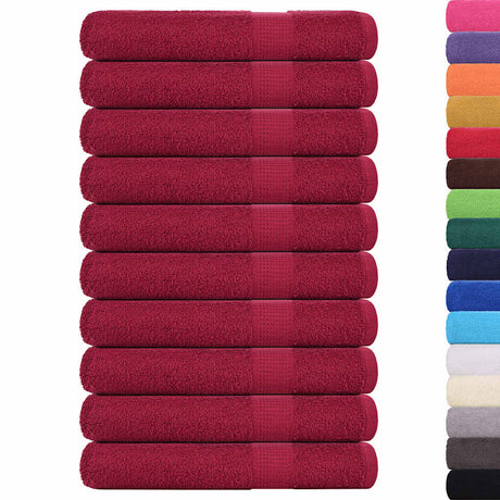 Vidaxx Handtücher 10 Stück 100x200 cm 360 g m² 100 % Baumwolle Burgund