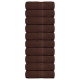 VidaXL Gästehandtücher 10 Stück 30x50 cm 360 g m² 100 % Baumwolle braun