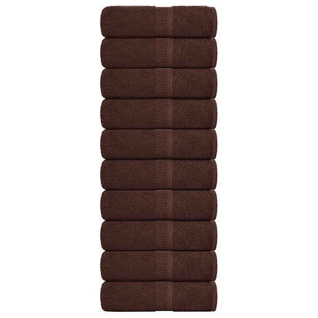 VidaXL Gästehandtücher 10 Stück 30x50 cm 360 g m² 100 % Baumwolle braun