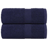 VidaXL Gästehandtücher 2 Stk. 30x50 cm 360 g m² 100 % Baumwolle Marineblau