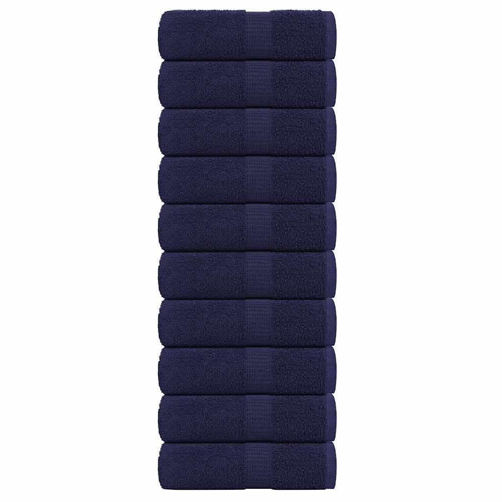 VidaXL Gästehandtücher 10 Stück 30x50 cm 360 g m² 100 % Baumwolle Marineblau