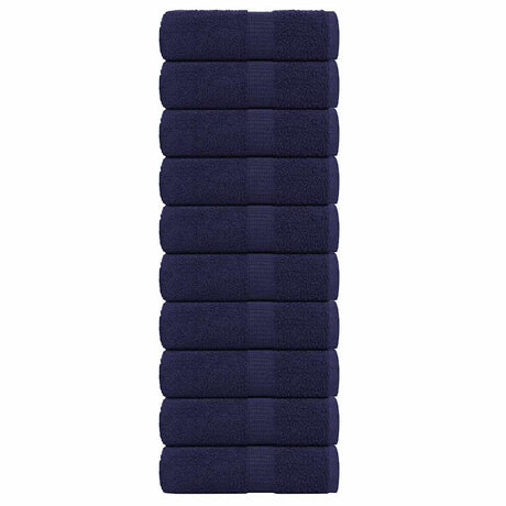 VidaXL Gästehandtücher 10 Stück 30x50 cm 360 g m² 100 % Baumwolle Marineblau