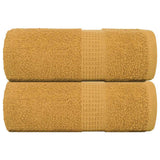 VidaXL Gästehandtücher 2 Stk. 30x50 cm 360 g m² 100 % Baumwolle goldfarben