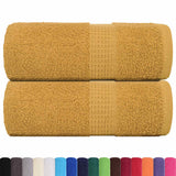 VidaXL Gästehandtücher 2 Stk. 30x50 cm 360 g m² 100 % Baumwolle goldfarben