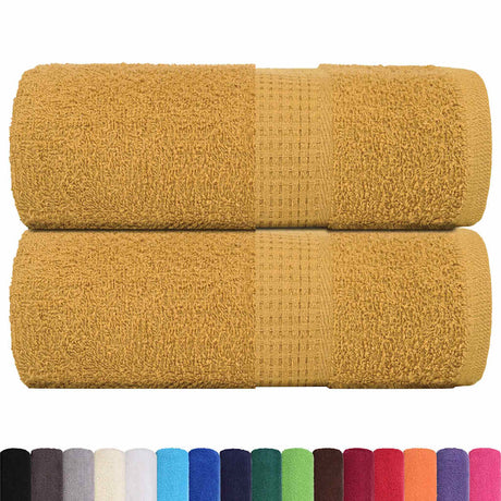 VidaXL Gästehandtücher 2 Stk. 30x50 cm 360 g m² 100 % Baumwolle goldfarben