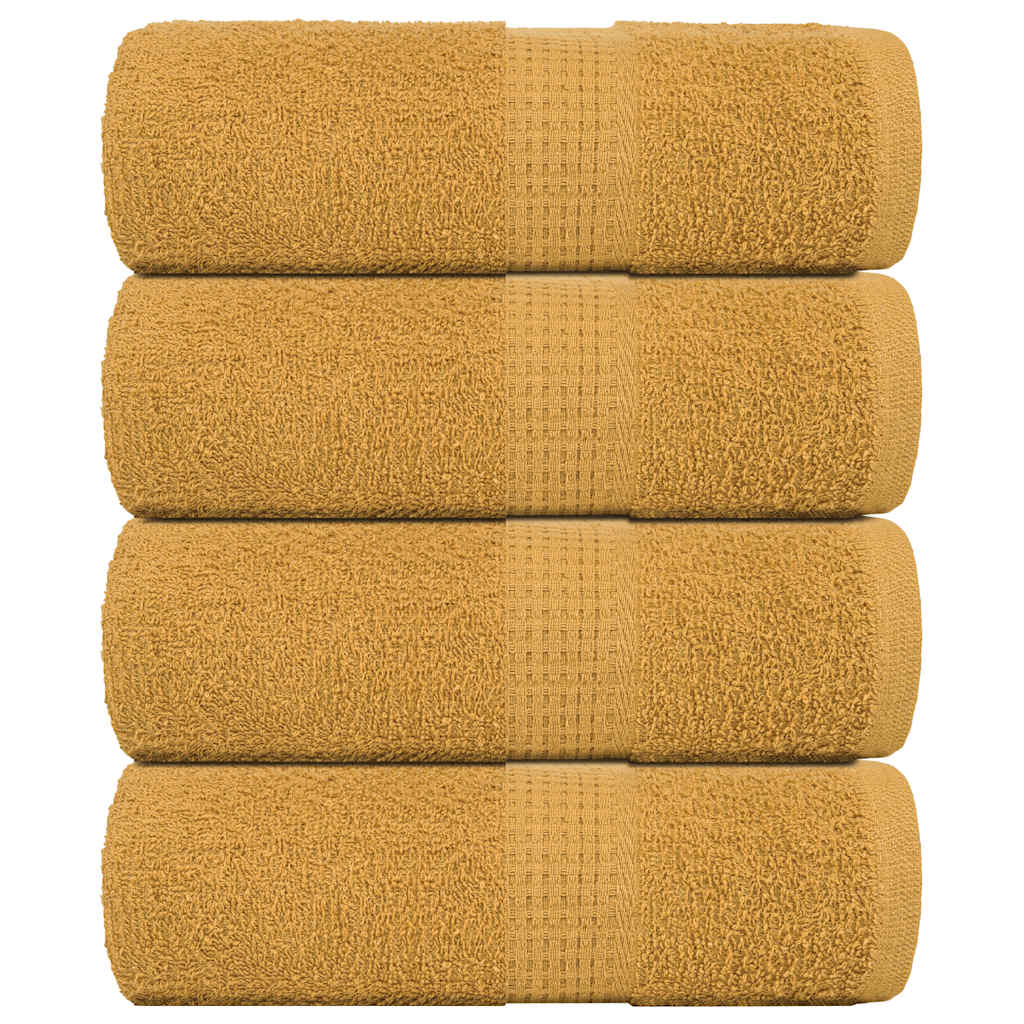 VidaXL Gästehandtücher 4 Stk. 30x50 cm 360 g m² 100 % Baumwolle goldfarben