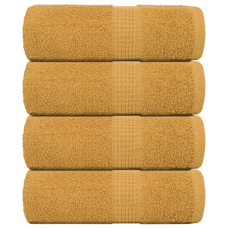 VidaXL Gästehandtücher 4 Stk. 30x50 cm 360 g m² 100 % Baumwolle goldfarben