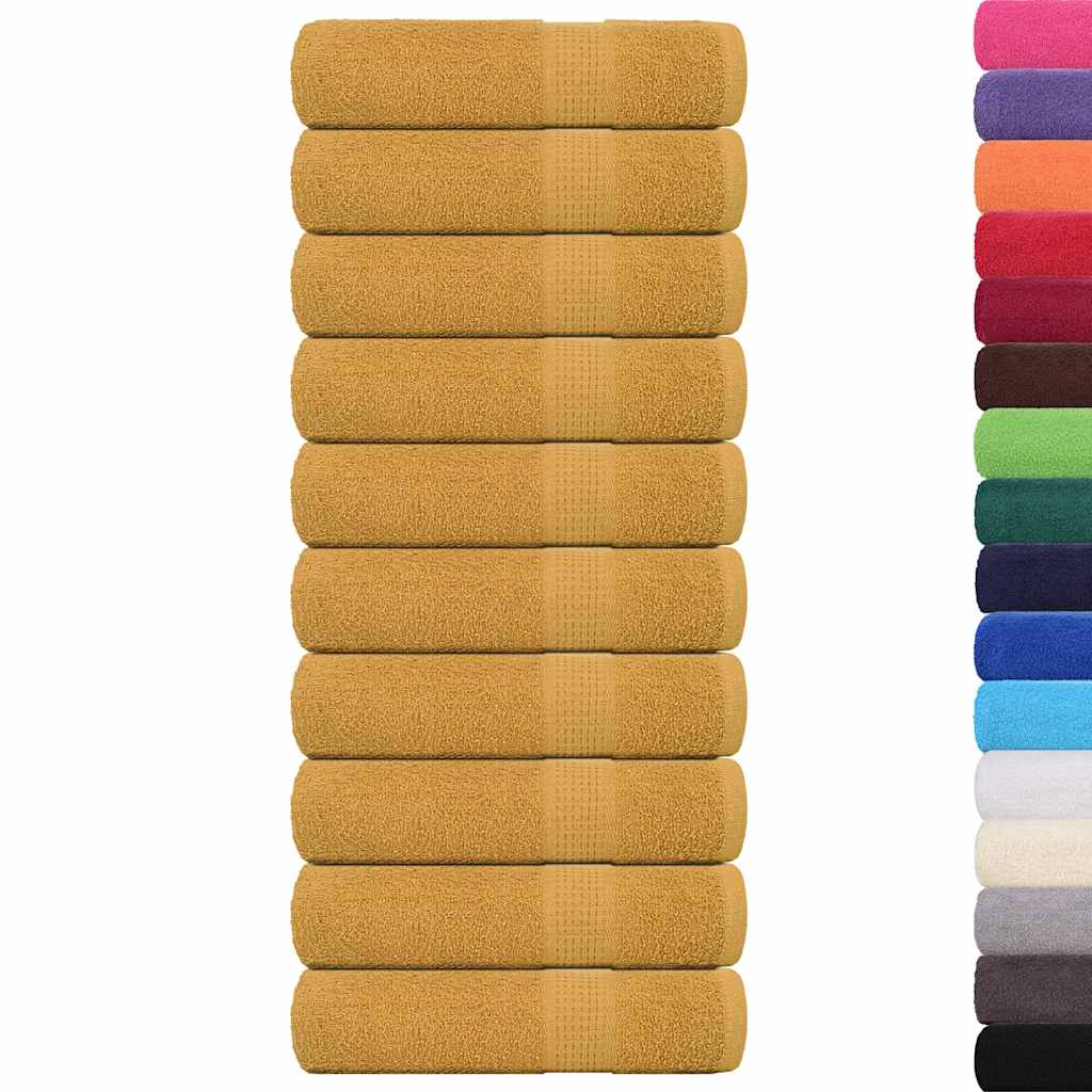 Vidaxx Handtücher 10 Stück 50x100 cm 360 g m² 100 % Baumwolle goldfarben