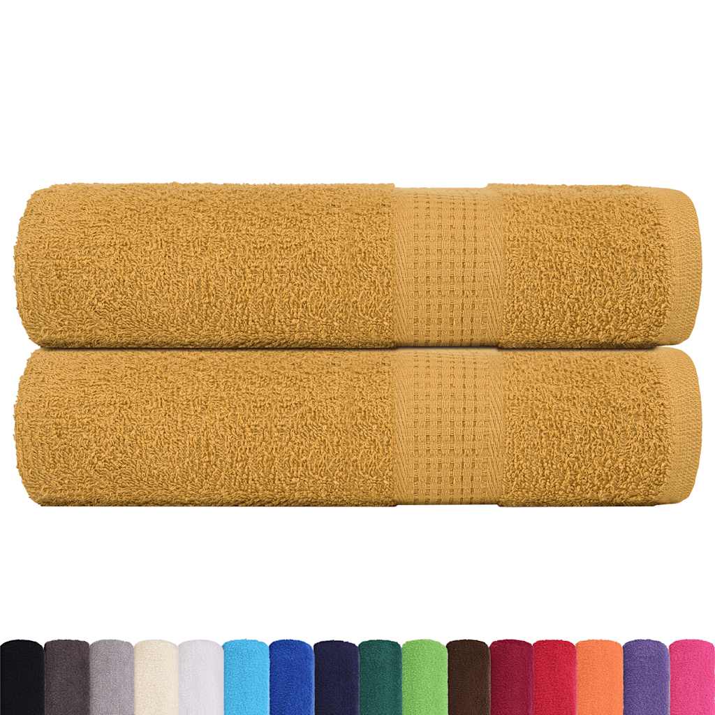 Vidaxx Badetücher 2 Stück 100x150 cm 360 g m² 100 % Baumwolle goldfarben