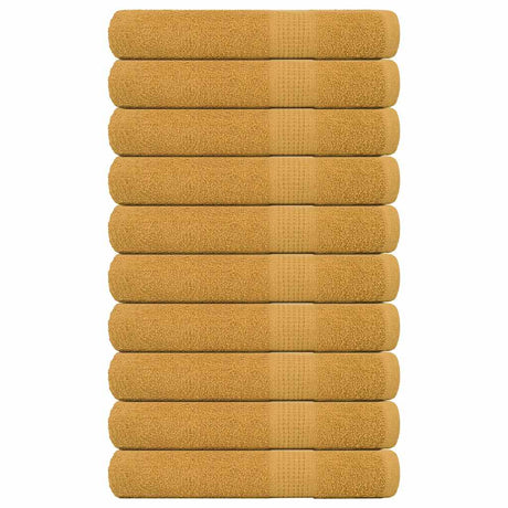 Vidaxx Handtücher 10 Stück 100x200 cm 360 g m² 100 % Baumwolle goldfarben