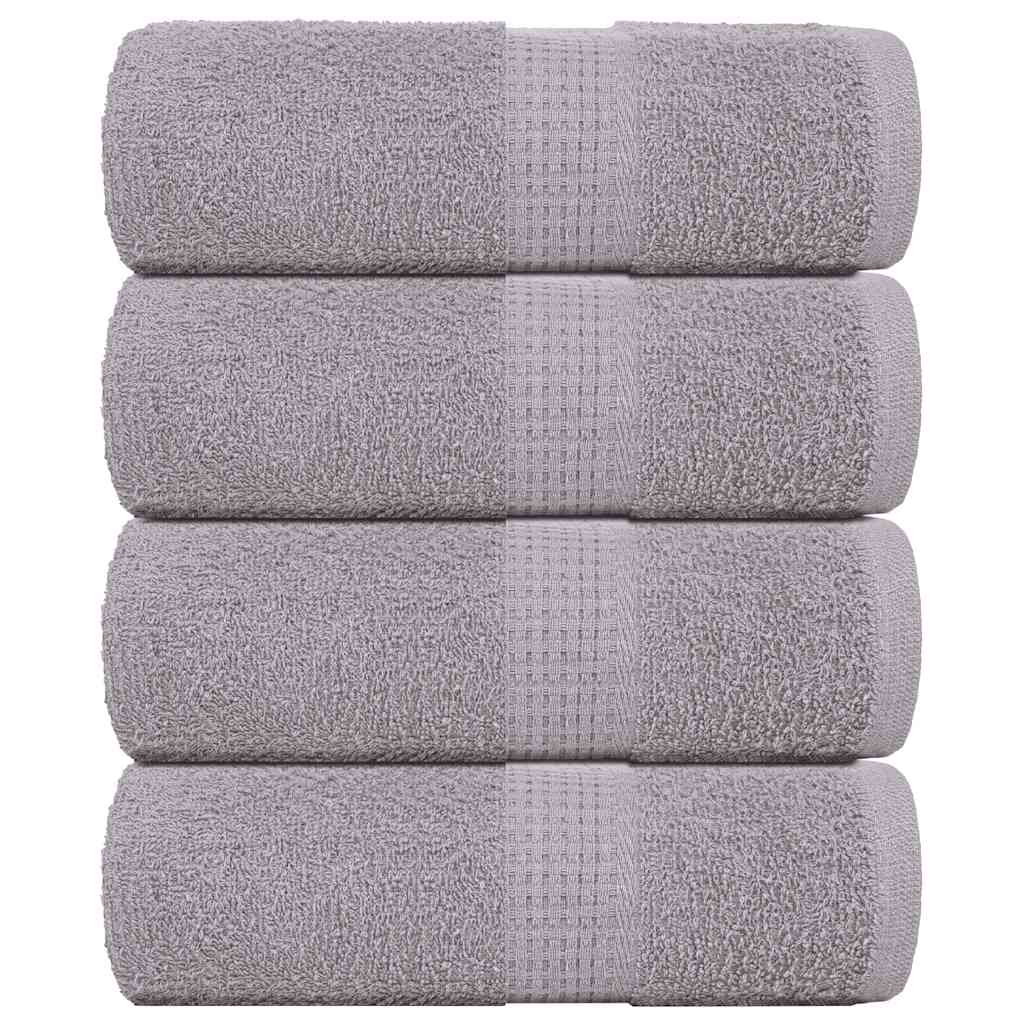 VidaXL Gästehandtücher 4 Stk. 30x50 cm 360 g m² 100 % Baumwolle Grau