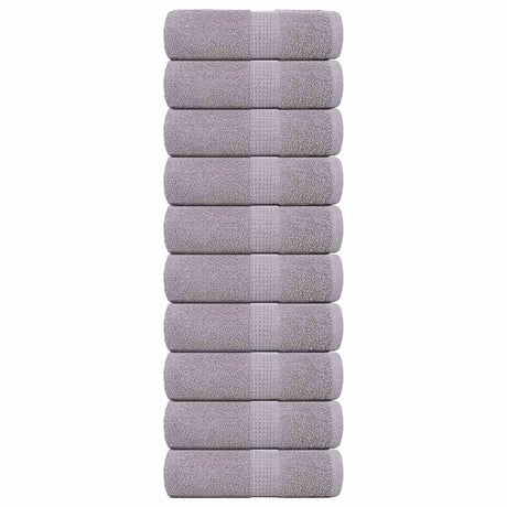 VidaXL Gästehandtücher 10 Stück 30x50 cm 360 g m² 100 % Baumwolle Grau