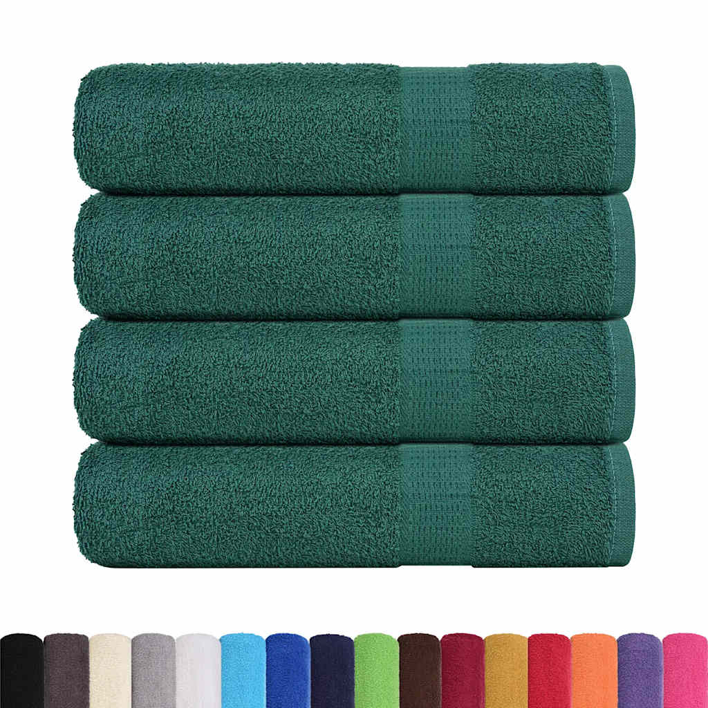 VidaXL Badetücher 4 Stück 100x150 cm 360 g m² 100 % Baumwolle grün