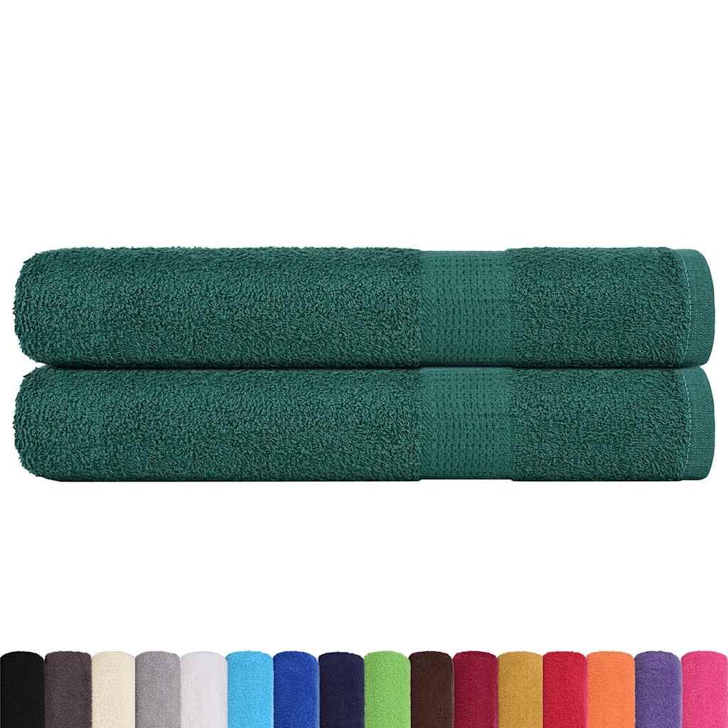 Vidaxx Saunatücher 2 Stk. 80x200 cm 360 g m² 100 % Baumwolle grün