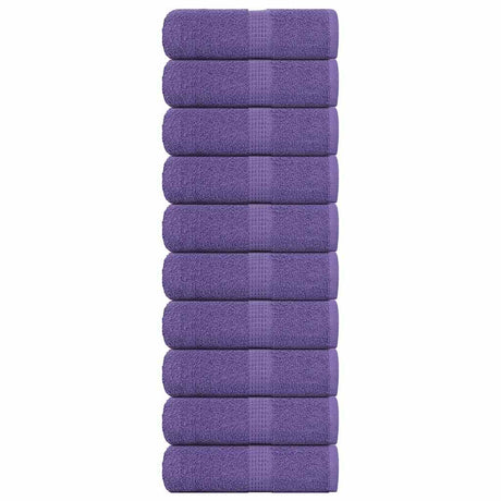VidaXL Gästehandtücher 10 Stück 30x50 cm 360 g m² 100 % Baumwolle Lila