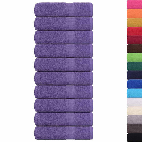 Vidaxx Handtücher 10 Stück 50x100 cm 360 g m² 100 % Baumwolle lila